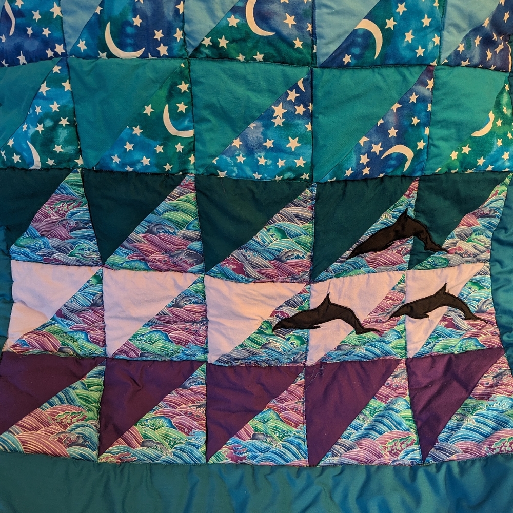 Baby Quilt/Wall Hanging with Dolphins